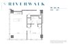 1 bed, 1 bath BB Riverwalk One bed, one bath floorplan Unit BB